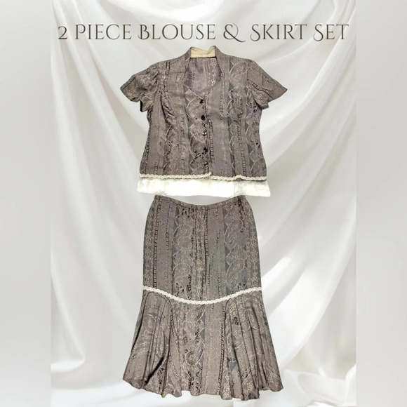 Unknown brand | 2 Piece Blouse & Skirt Set - Picture 1 of 4